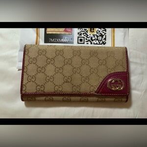 Gucci GG Canvas New Britt Long Wallet W/ COA